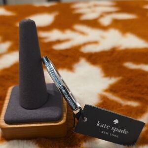 Kate Spade Silver Bangle with Blue Accents